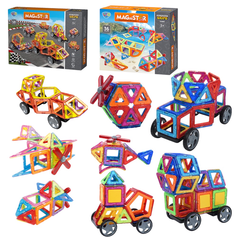 Магнітний конструктор на 94 гвинтокрил / автівки  Magnit/Magical/LIMO TOY